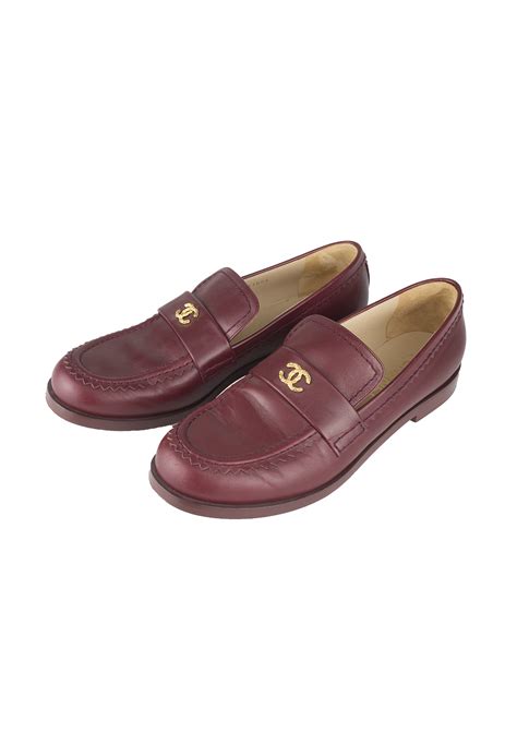 chanel burgundy loafers